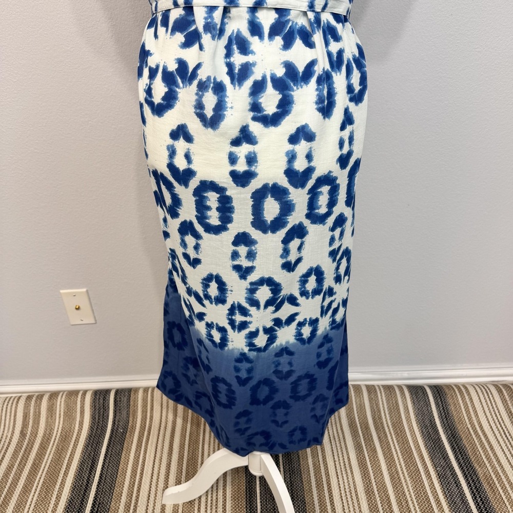 Anthropologie Othilia Abtract Maxi Dress Women's Small Blue Belted Bohemian - Picture 8 of 16